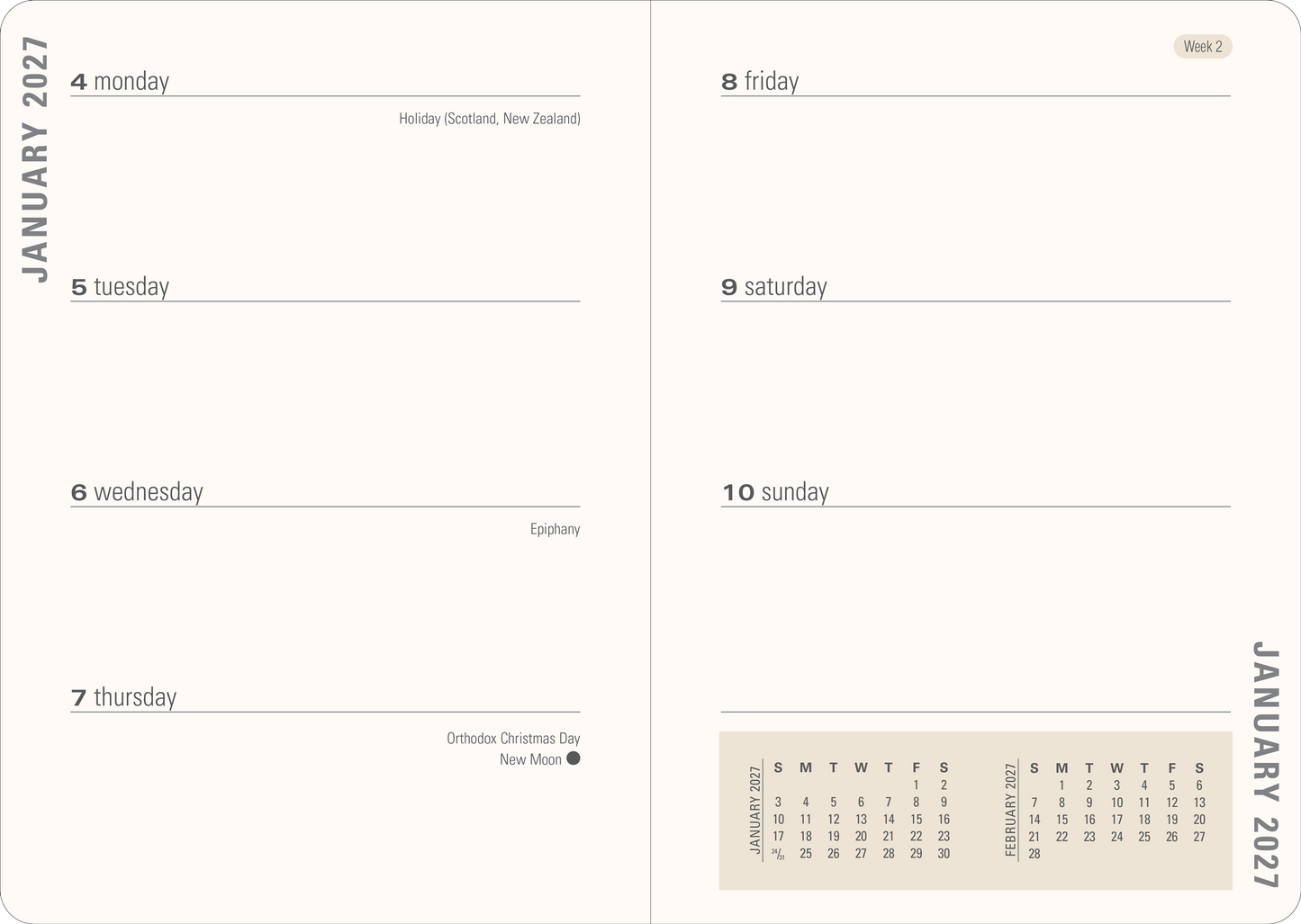 2027 Pooh Weekly Planner
