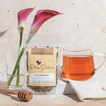Coming soon! 
Self Care Apricot Elderberry Herbal Loose Leaf Tea Honeybush
