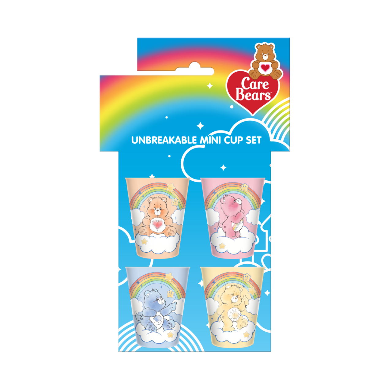 Care Bears Rainbow Set 4pc 1.5oz Plastic Mini Cup