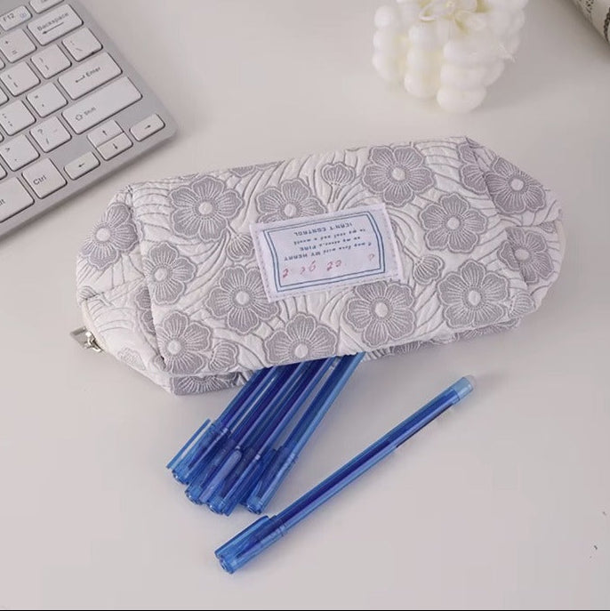 Floral quilted pencil cases