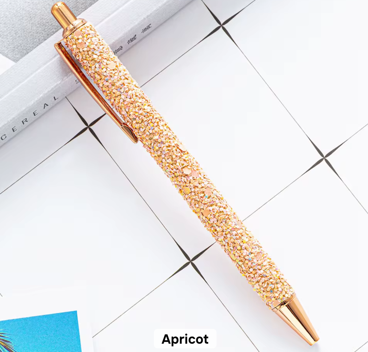 Sparkly Glitter Ballpoint Pen - Apricot