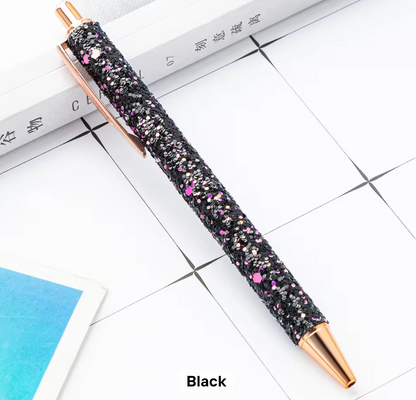 Sparkly Glitter Ballpoint Pen - Black