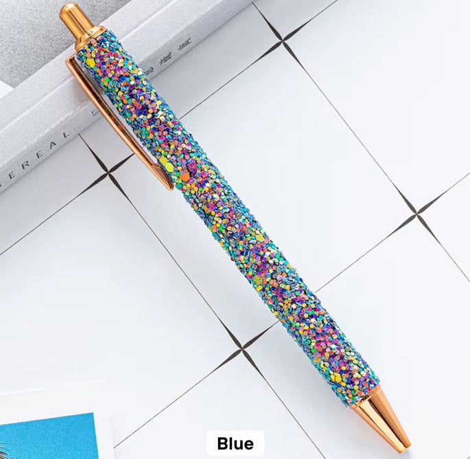 Sparkly Glitter Ballpoint Pen - Blue