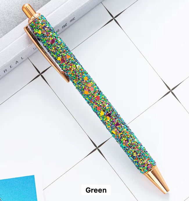 Sparkly Glitter Ballpoint Pen - Green