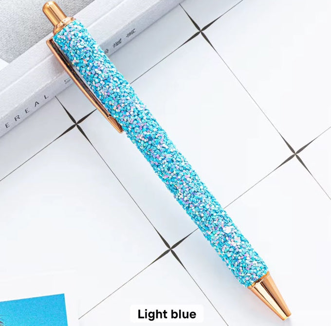 Sparkly Glitter Ballpoint Pen - Light Blue