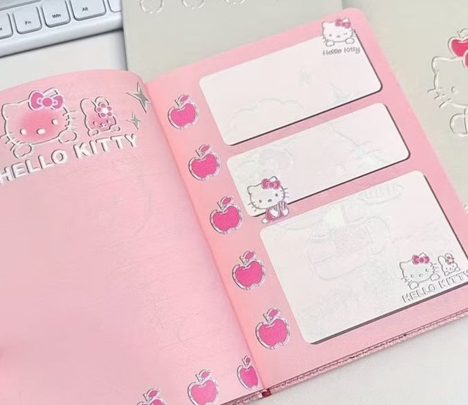 Hello Kitty pink notebook cover and interior pages