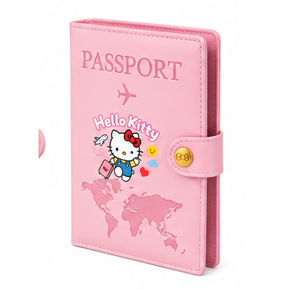 Hello Kitty passport holder angled view on white background