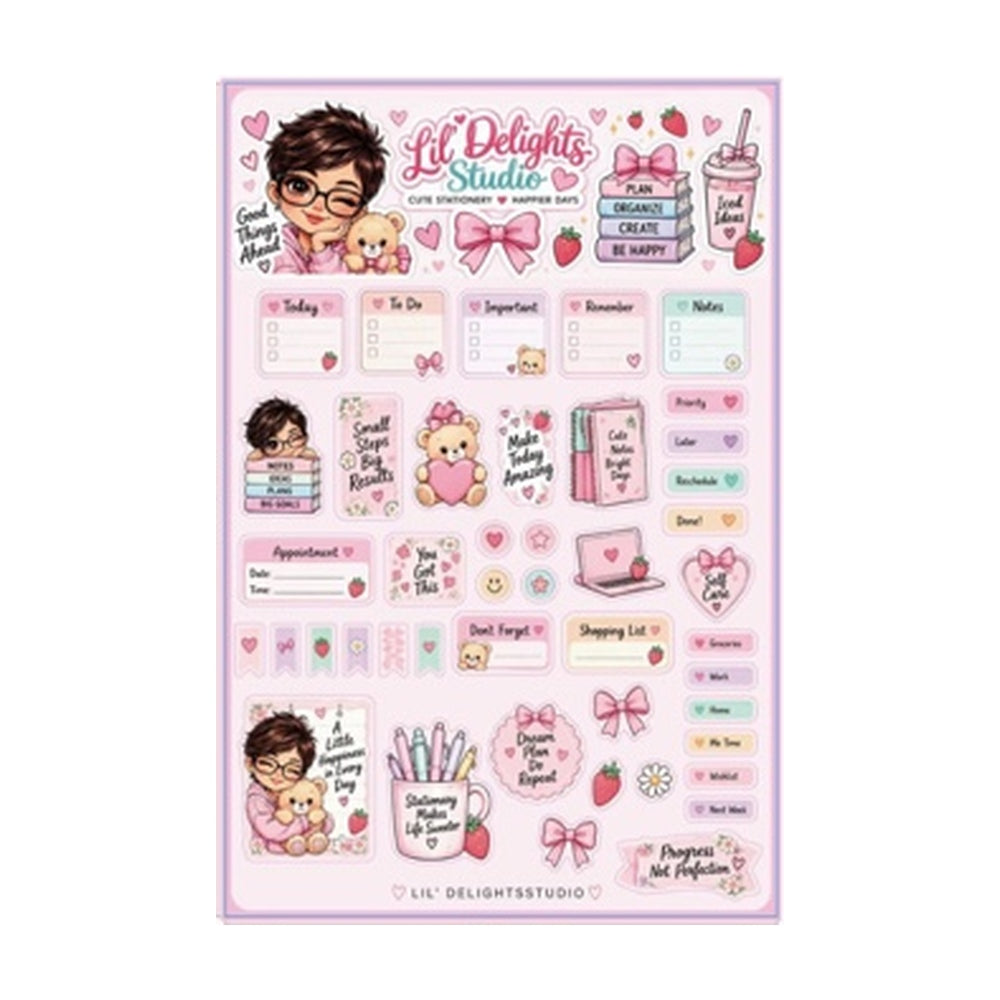 Large planner illustrations sticker sheet