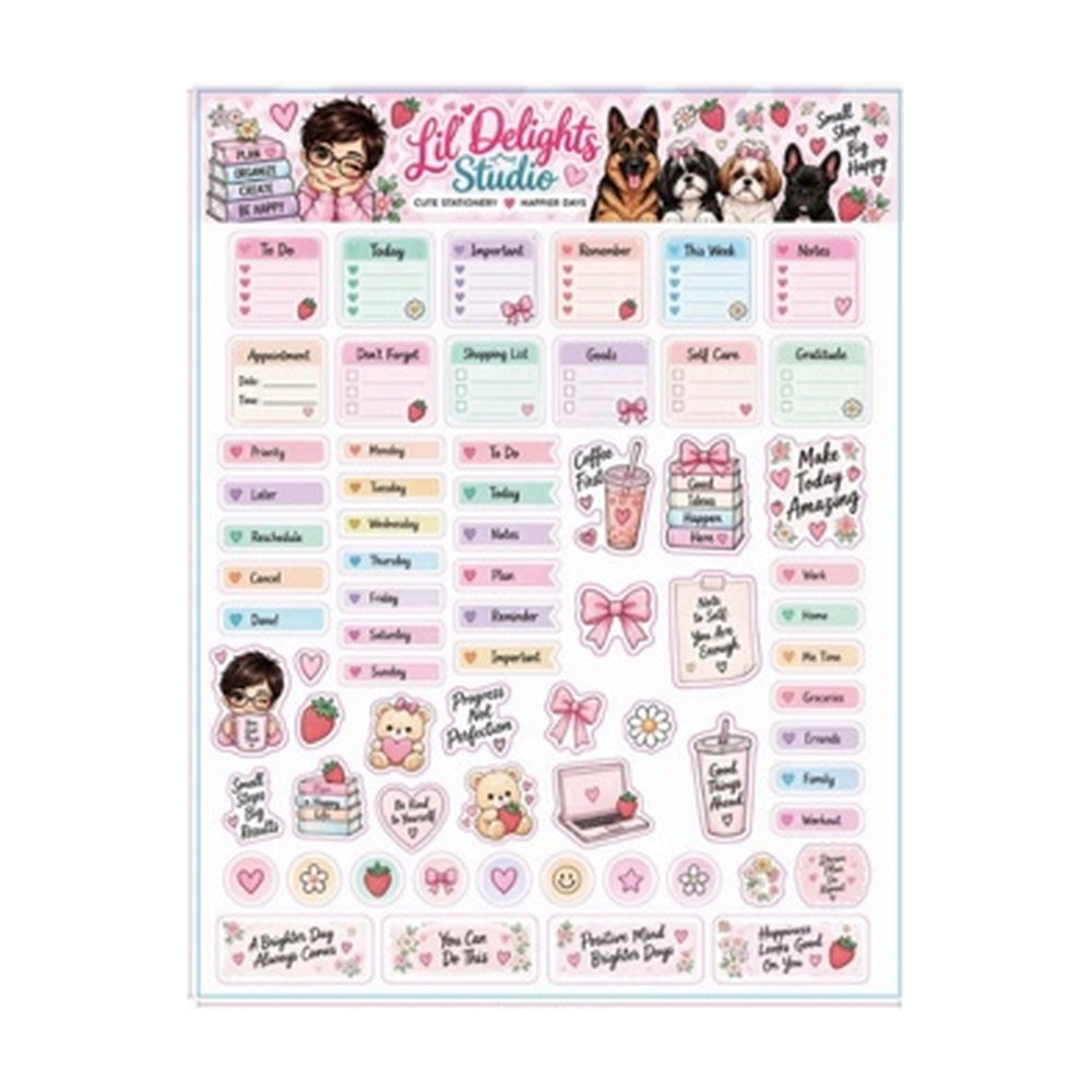 Large planner labels sticker sheet