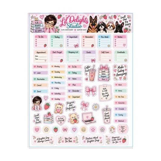Large planner labels sticker sheet