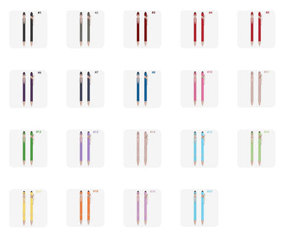 Metal ballpoint stylus pens in nineteen colours