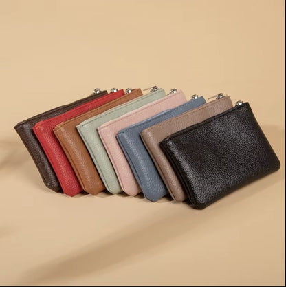 Mini textured zipper coin wallets