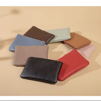 Mini textured zipper coin wallets
