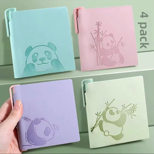Pastel panda mini notebooks, four colours