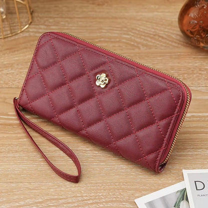 Quilted faux leather wristlet wallet product and colour views