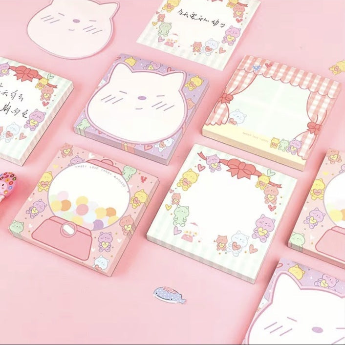 Pastel illustrated sticky note pads - cropped supplier product photograph