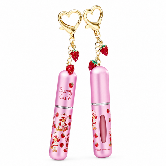 Strawberry Shortcake 5 mL perfume atomizers on white
