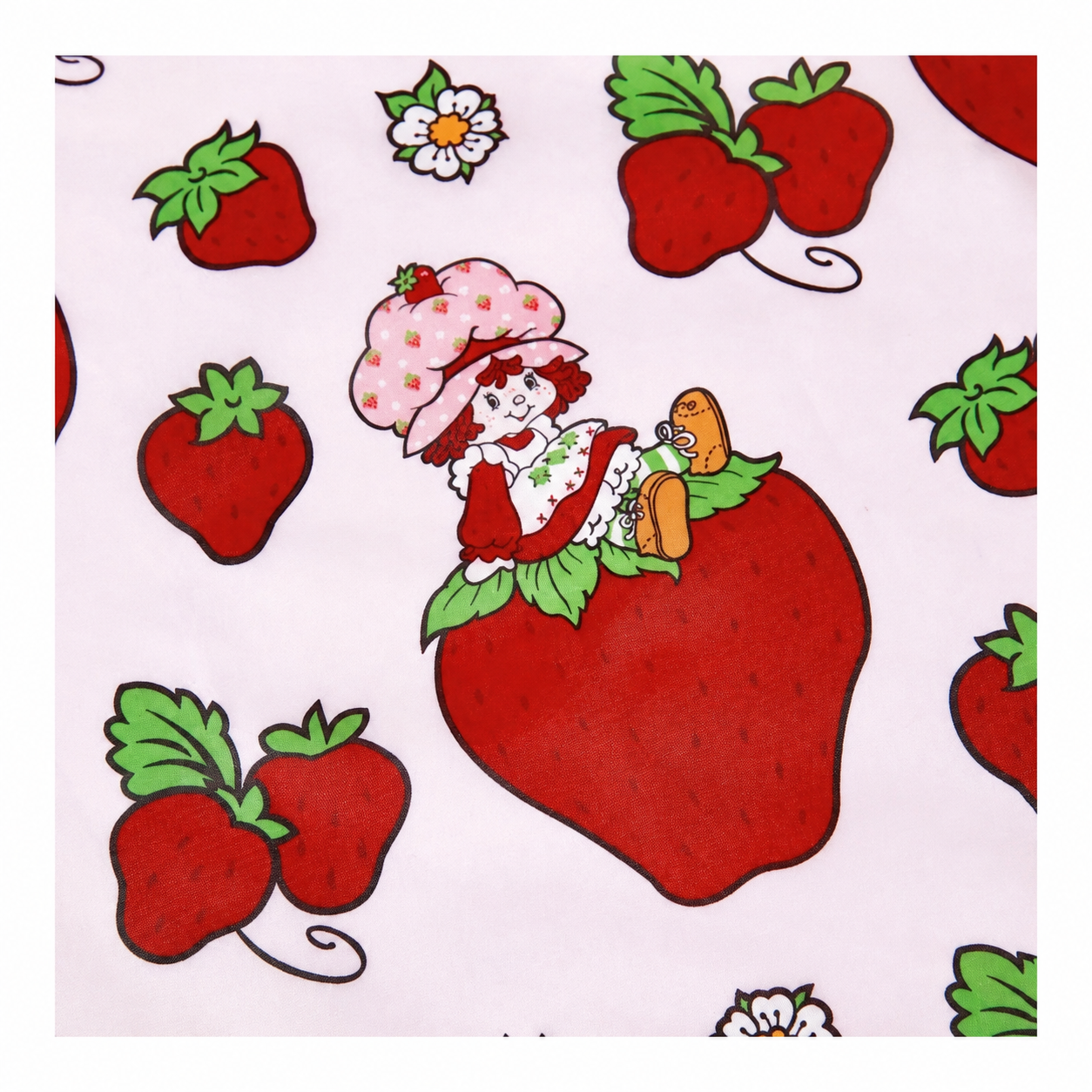 Strawberry Shortcake tote bag printed fabric detail