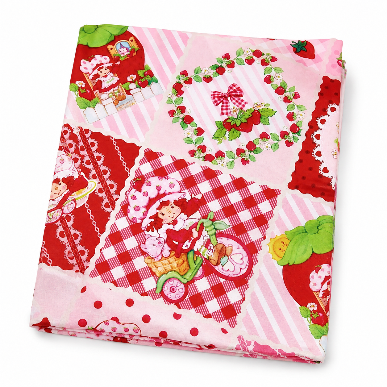 Strawberry Shortcake foldable tote fabric print detail