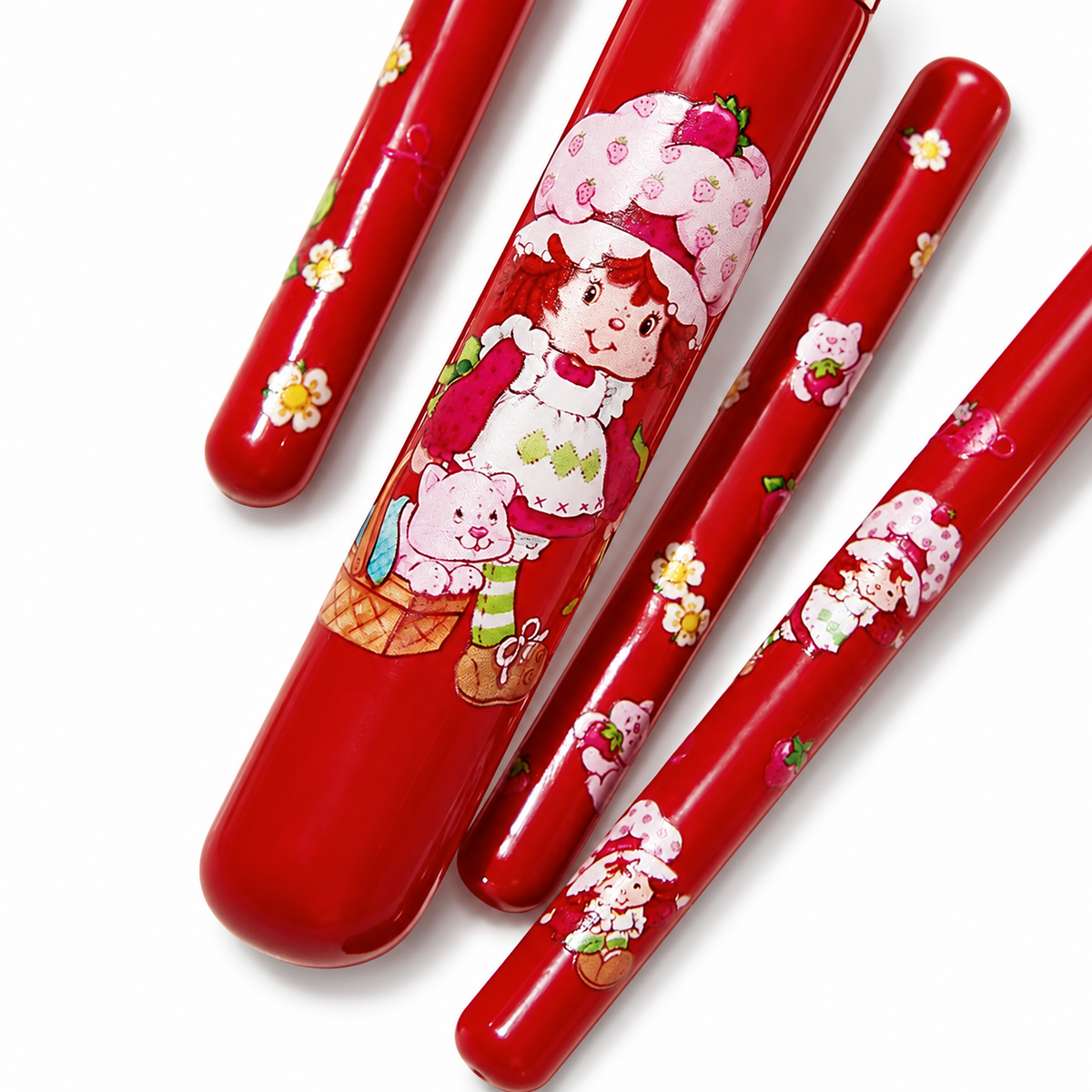 Strawberry Shortcake makeup brush handle artwork close-up