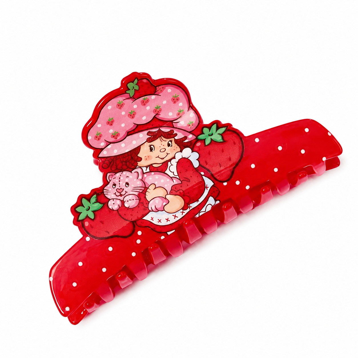 Strawberry Shortcake red hair claw clip angled view
