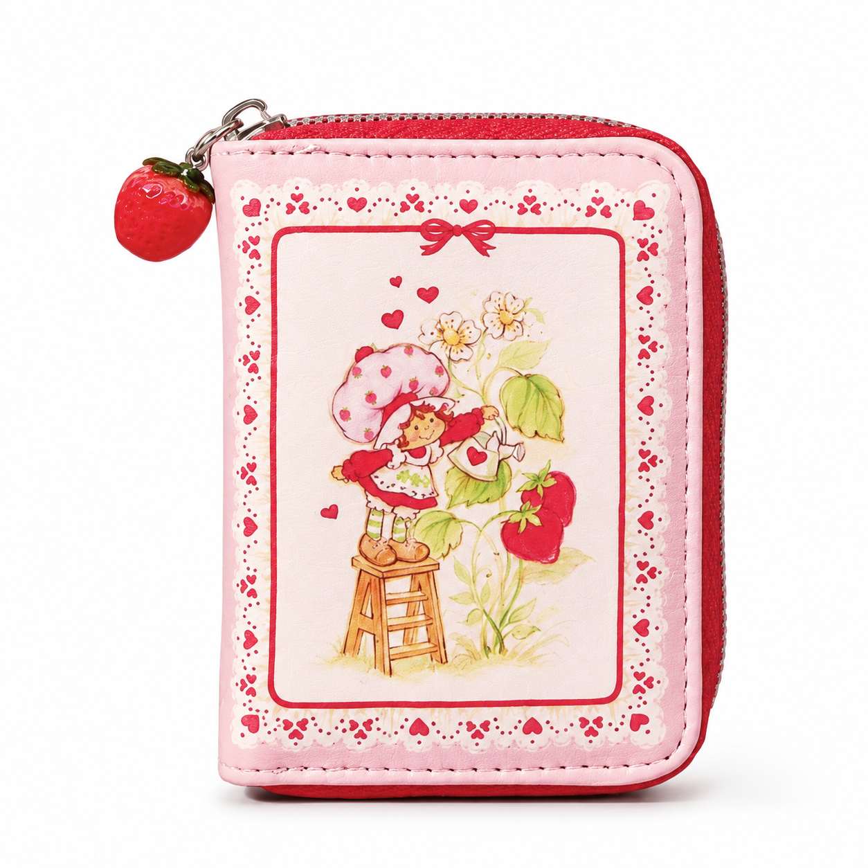 Strawberry Shortcake garden heart zip wallet front view