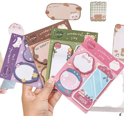 Wonderful Life sticky notes assorted designs on white background
