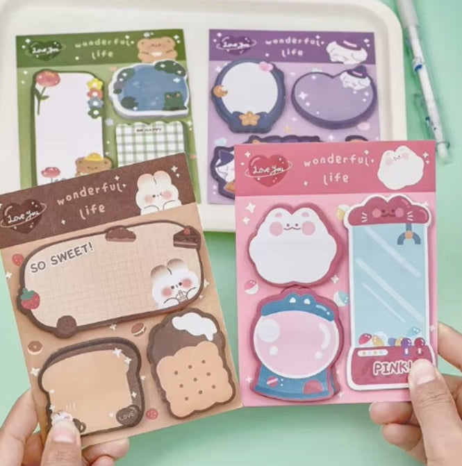 Wonderful Life sticky notes four color designs
